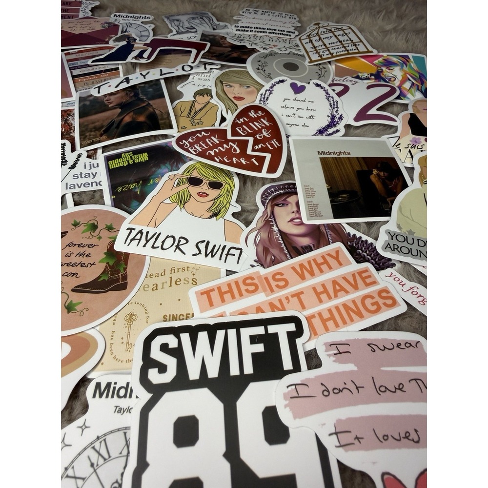 Taylor Swift Sticker Lot 40+ per pack. Assorted Designs Midnights 1989 SWIFT 89